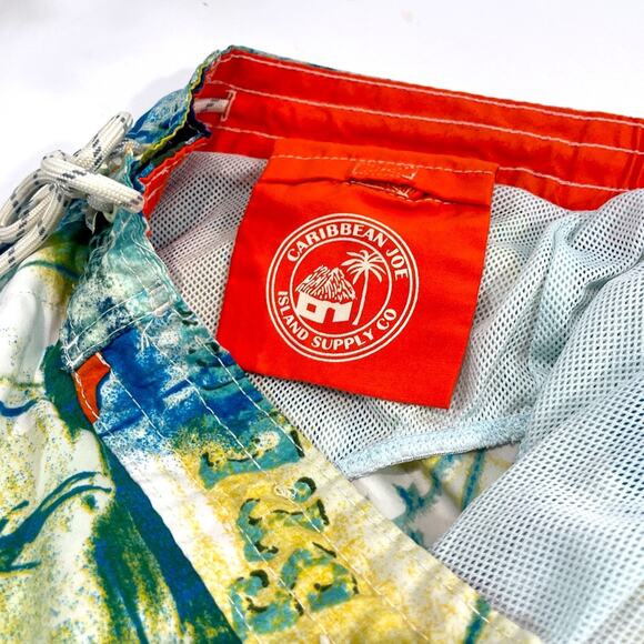 Men’s Swim Trunks Tropical Hawaiian Palm Trees Tiki Caribbean Joe’s Size L Large - Picture 5 of 12